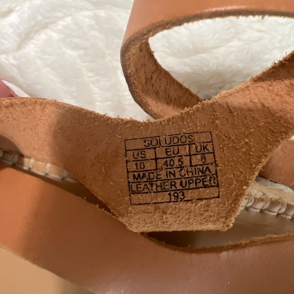 Soludos Olympia Tan Leather Platform Espadrille Sandals Size 10 EUC - Picture 15 of 16